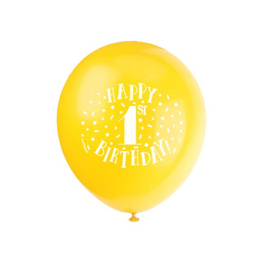 Download Free Happy First Birthday Balloons 1st Birthday Party Decorations PSD Mockup Template
